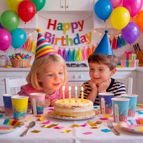 Biotakeware 100 Pcs 12oz Paper Cups for Kids, 4 Unique Ocean Theme Designs, Disposable Bulk Hot & Cold Drinking Coffee Cups for Birthday Parties, Holidays, Picnics, Travel and Special Events - Thumbnail 3