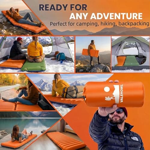 VALEHOWL 4" Thick Camping Sleeping Pad, R4.0 Compact Air Mattress for Tent - Thumbnail 6