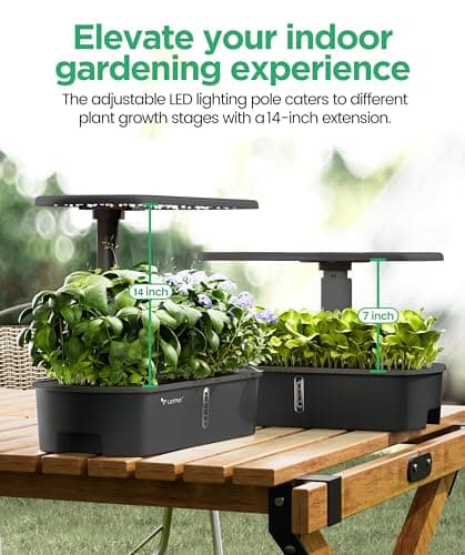 LETPOT LPH-Air Hydroponics Growing System Kits, APP & WiFi Controlled Smart Indoor Garden with 24W Grow Light Full Spectrum, 10 Pods Planter Indoor Gardening for Gifts, Kitchen, Vegetable (Black) - Thumbnail 5