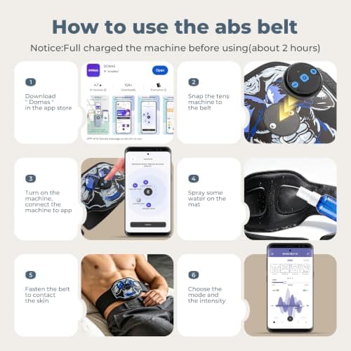 MASTOGO FDA Cleared 3-in-1 Tens EMS Unit AB Belt for Muscle Recovery - Thumbnail 4