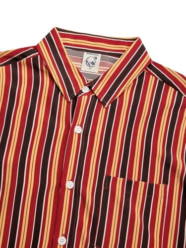 Hardaddy Men's Classic Color Contrast Striped Shirt Long Sleeve Casual Button Down Shirts Blouse Red 01 M - Thumbnail 4