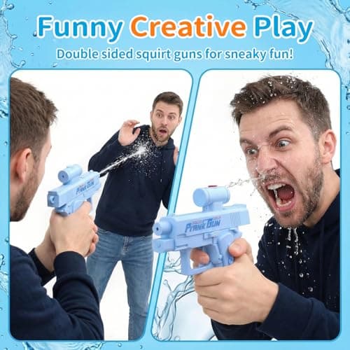 Prank Water Gun 3 Pack, Two-Way Squirt Gun with Reverse Spray, Hilarious Novelty Toy for Summer Parties, Beach & Pool Water Fighting Activities, Funny Gag Gift for Adults & Kids - Thumbnail 2