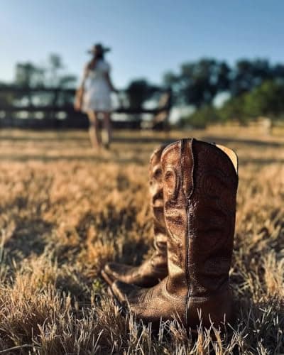 GPXGPX Cowboy Boots Embroidered Cowgirl Boots Women Mid Calf, Pointed Toe Chunky Block Heel Pull On Western Boots Brown 8 - Thumbnail 6