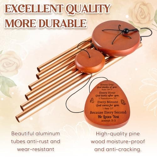 Christian Gifts for Women, Religious Inspirational Gifts for Men Women, Christian Wind Chimes Baptism, Birthday,Thanksgiving, Faith Based Gift for Pastor Friends Mom Boys Girl Sister - Thumbnail 5