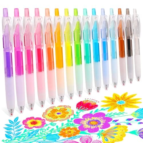 HANKU Acrylic Gel Pens, 1.0mm Bullet Tip, 15 Colors Retractable Acrylic Paint Pens for Black Paper, Rock, Glass, Wood, Fabric, Coloring, Journaling, Scrapbooking & DIY Art Crafts Supplies - Image 1