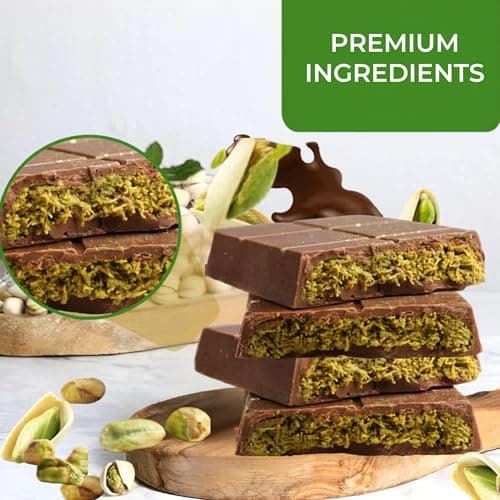 Chobella Dubai Chocolate Bar Pistachio, Premium Mini Dubai Chocolate Bar with Pistachio Cream and Kataifi, Viral Candy with Shredded Phyllo Dough, Knafeh, 3.35oz (95g) - Thumbnail 3