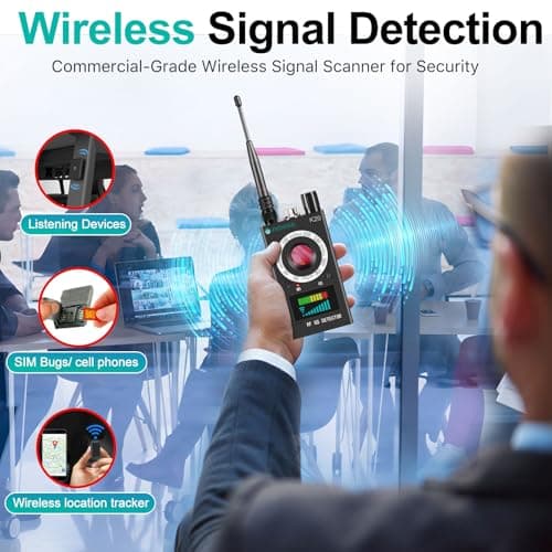 JMDHKK Hidden Camera Detector, Bug GPS Tracker Detector – RF Camera Finder for Hotel, Travel, Car, Office, Home Privacy Protection - Thumbnail 5