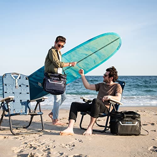 EVERFUN Large Soft Cooler Bag Insulated Cooler 48 Can Dual Compartments Collapsible Waterproof Leak-Proof for Camping Travel Beach Picnic, Navy - Thumbnail 4