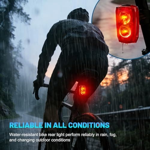 APECYC Bike Tail Light with Dual Light Heads, USB Rechargeable Bicycle Rear Light for Night Riding with 5 Modes Ultra Bright Safety Taillight for Road Mountain Commuter Cycling Accessories - Thumbnail 5