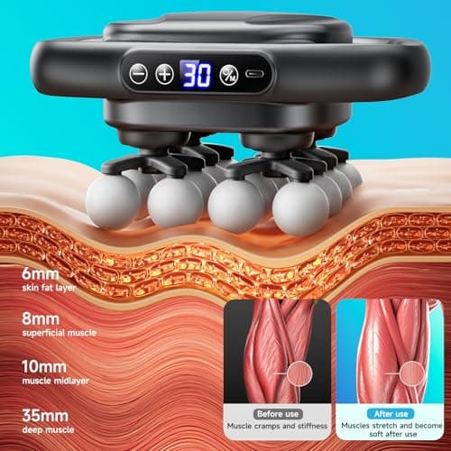 Upgraded Mini 16-Head Massage Gun, Electric Deep Tissue Massage, 3 Modes, 30 Levels Of Speed, Used To Relieve Pain In Neck, Back, And Leg Muscles, Lightweight And Portable, Suitable For Small Figures - Thumbnail 3