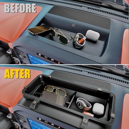 Maxzina Dashboard Storage Tray Compatible with 2021-2025 2026 Ford F150 Dash Insert Storage Organizer Compartment ABS Plastic Behind Screen Dashboard Storage Box for 2024 F-150 Accessories - Thumbnail 3