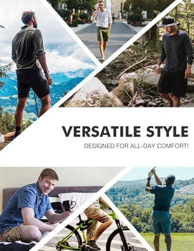 AOHIKE Casual Shorts for Men 7 Pockets - 9" Hiking Shorts Above Knee for Golf Travel Camping, Olive XXL - Thumbnail 6