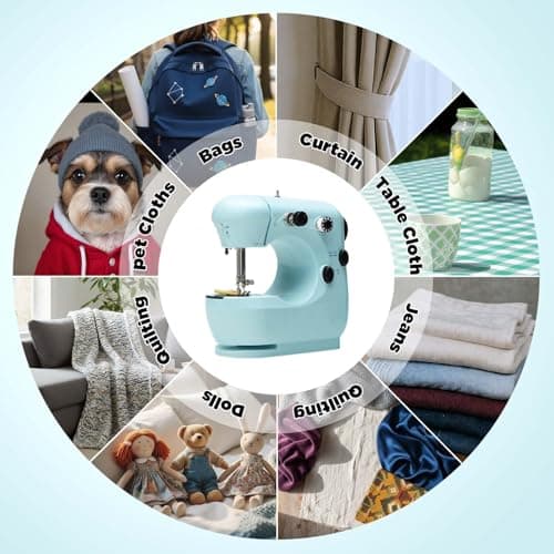 301FRJ Sewing Machine Kits for Home & School | Beginner-Friendly 2-Speed Mini Machine for DIY Crafts, Household Repairs & Fun Skill-Building with Kids & Adults - Thumbnail 4