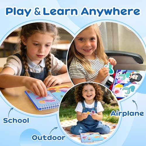 YPLUS Mermaid Sticker Books for Kids Ages 3-5, Toddlers 2 in 1 Stickers & Coloring Kit with Crayons - DIY Arts and Crafts, Educational Travel Toys for Girls, Road Trip Essentials & Birthday Gifts - Thumbnail 5