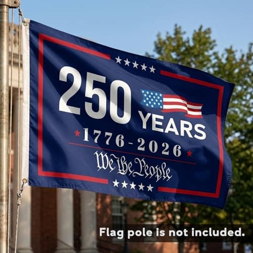 GOAUS 250 Years Patriotic Embroidered Hat, Socks and 3x5 Flag, American Merchandise 250th Anniversary USA Gifts for Men Dad Fathers Day - Thumbnail 2