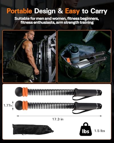 VividPulse 2PCS Weighted Ropeless Battle Ropes for Home Gym - Portable & Quiet Training Rope for HIIT, Strength & Low-Impact Cardio - Full Body Workout Equipment for Men & Women - Thumbnail 6
