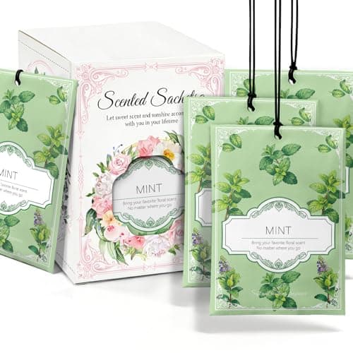 YAXUNDZ Mint Sachets for Drawers and Closets - 12 Pack Long Lasting Odor Eliminator Bags, Natural Fresh Scent for Wardrobe, Storage, Car & Home, Air Freshener Sachets - Image 1