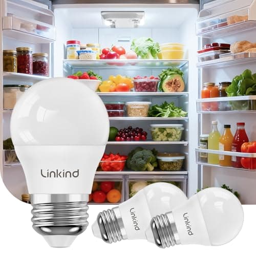 Linkind Led Refrigerator Light Bulbs, A15 Fridge Light Bulbs 40 Watts Equivalent Waterproof, 600LM Appliance Light Bulb 120V Non-dimmable 5W LED Bulbs for Freezer, E26 Base, Daylight 5000K, 3 Pack - Image 1
