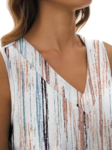 GKBK Womens Tank Top Loose Fit Summer Sleeveless Tops Floral Dressy Casual Blouses V Neck Tshirts Shirts 2026 Fashion Spring Clothes Tie-dye Stripes XXL - Thumbnail 6