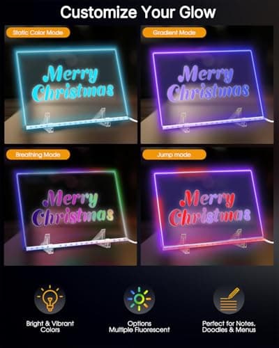 Lumi LED Drawing Board for Kids 2026 Upgraded Scratch-Resistant Light Up Dry Erase Board with 7 Neon Markers, Night Light & Writing Tablet Educational Toys Gifts for Boys Girls Ages 6-12 (12''x8'') - Thumbnail 4