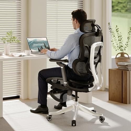 FLEXISPOT ErgoX Max Ergonomic Office Chair with footrest Black - Aluminum Alloy Frame & Base, 661 lb Capacity, 5D Armrests, 4D Adaptive Lumbar & 4D Headrest - Image 1