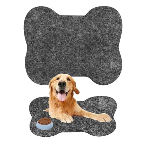 BETAGT Dog Food Mat, Absorbent Dog for Food and Water, Dog Bowl Mats, Stains Quick Dry Pet Mat, Quick Dry Pet Water Mats for Floors Waterproof, Grey
