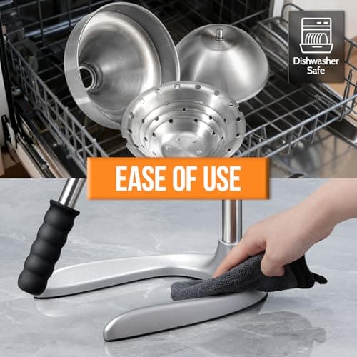 Manual Juicer, Sopito Effortless Stainless Steel Juicer Press Heavy Duty Citrus Squeezer for Orange Lemon Grapefruit Pomegranate, Easy to Clean - Thumbnail 5