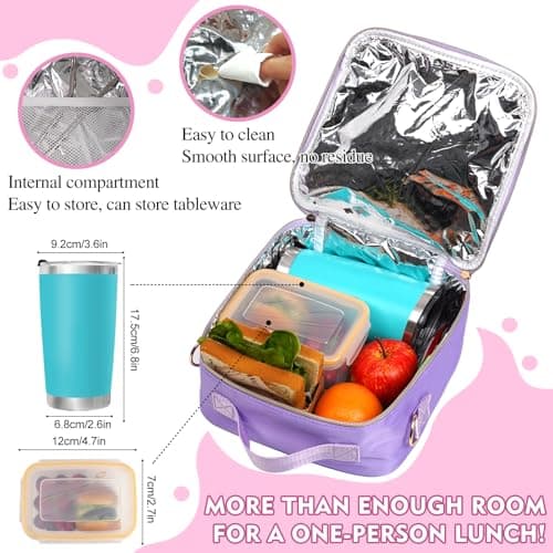 Individz Personalized Insulated Lunch Bag Box for Girls, Nylon Lunch Box with Name, Custom Kids Lunch Boxes, Back to School Supplies, Personalized Girl Brithday Gifts for School Classroom Picnic - Thumbnail 4