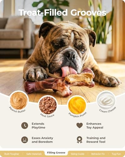 ChienBox Dog Toys for Aggressive Chewers: Gift Box with 3 Pack Dog Chew Toys, Indestructible Dog Toy for Large Dogs Birthday Toy, Tough Dog Toys to Keep Them Busy, Chew Toys for Dogs,Bacon Flavor - Thumbnail 4