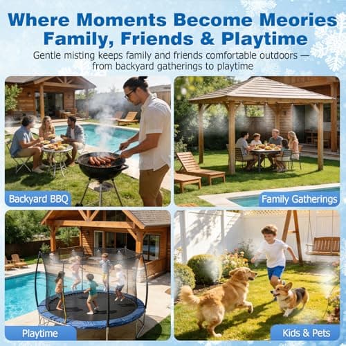 Mellbree Misters for Outside Patio 45FT/14M, Pre-Assembled Misting Cooling System with 12 Brass Nozzles & 3/4" Adapter, Outdoor Mister for Patio, Garden, Greenhouse, Pavilion, Dog House, Chicken Coop - Thumbnail 6