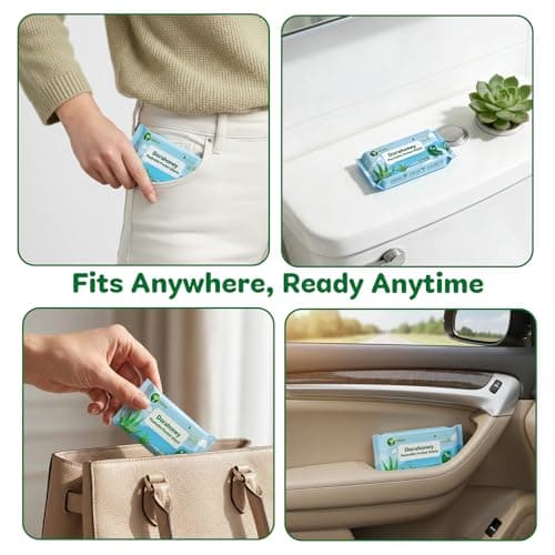 Dorahoney Flushable Travel Wipes with Aloe Vera, 99% Water Moisturizing Mini Wet Wipes for Sensitive Skin, Unscented Pocket Wipes for On The Go Travel Essentials, Total 48 Count (8 Packs of 6) - Thumbnail 5
