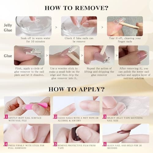 Yacey Handmade Press On Nails – Medium Coffin False Nails for Women, Reusable Acrylic French Tip with Pearl & 3D Buttterfly Cat Eye Design – Salon Quality Fake Nails (10PCS, S） - Thumbnail 6