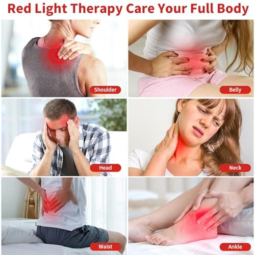 Cholas Red Light Therapy for Face Body, 5 Heads Red Infrared Light Therapy Devices with Stand, 5 Levels Adjustable Brightness 660nm and 850nm Near Infrared Light for Full Body, Muscle Gift for Women - Thumbnail 5