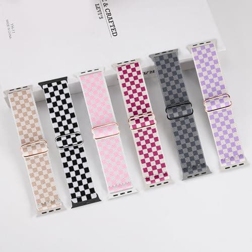 MITERV 6 Pack Stretchy Solo Loop Compatible with Apple Watch Band 38mm 40mm 41mm 42mm 44mm 45mm 49mm Women Men,Soft Nylon Elastic Braided Strap Wristband for iWatch Series Ultra 9 8 7 6 5 4 3 2 1 SE - Thumbnail 3