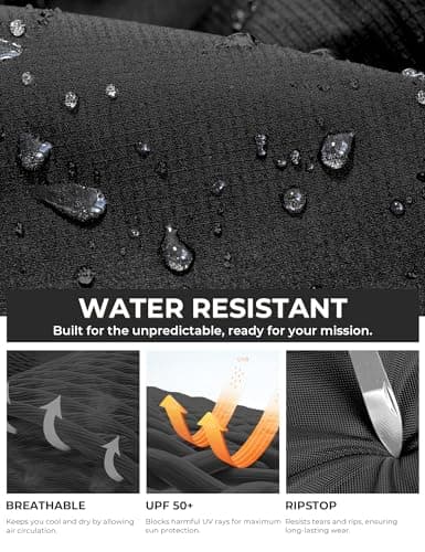 MOURCE Cargo Work Pants for Men Construction - Waterproof Tactical Pants for Men, Black 32L - Thumbnail 3