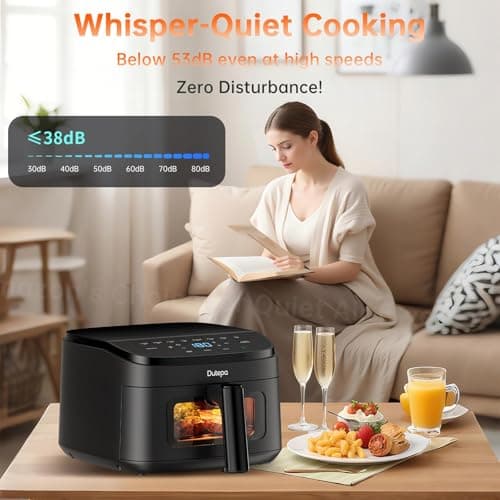 Air Fryer 8-in-1, 4.5Qt Air Fryer, Space-Saving & Compact with DC Motor, Fast & Crispy Cooking, Adjustable Fan Speed, 95% Less Oil for Healthy Family Meals, Dishwasher Safe - Thumbnail 2