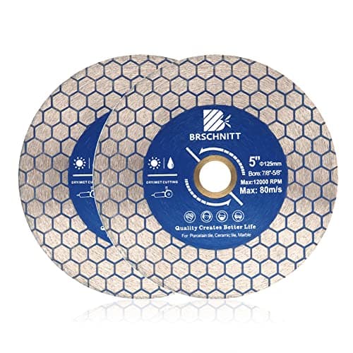 Diamond Granite Cutting Wheel 5inch - BRSCHNITT 2pcs 125mm Vacuum Brazed Angle Grinder Diamond Blade for Dry and Wet Cutting Grinding Porcelain,Tile,Ceramic Tile Stone,Marble,Quartz,Granite - Image 1