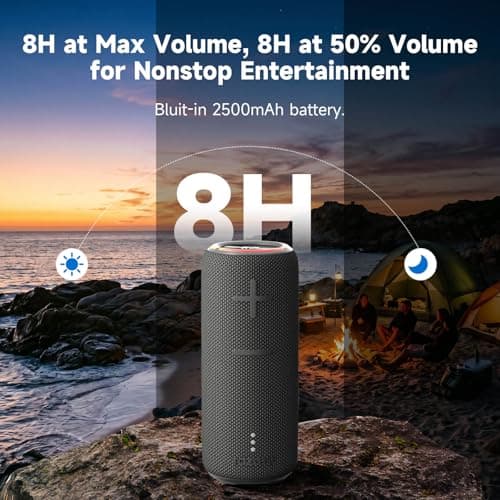 TAZATA 30W Loud Outdoor Portable Bluetooth Speaker, IPX7 Waterproof - Dustproof Wireless Speaker with Mega Bass, 8 - Hour Playtime, TWS Pairing, for Home, Party, Outdoors, Travel - Thumbnail 6