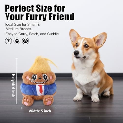 jaycos Funny Iconic Parody Plush Dog Toy - 6" Interactive Shaking Wobble Sound Toy, Durable Stuffed Pet Toy with Detachable Keychain for Small & Medium Dogs - Thumbnail 6