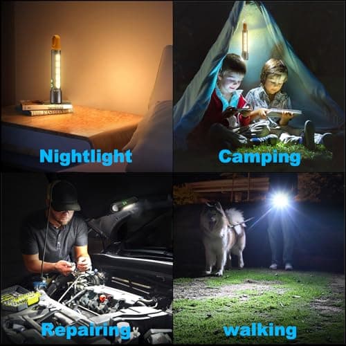 ADDplus Magnetic Flashlight Rechargeable,2000LM 5000mAh Flashlights High Lumens with 9 Modes,Waterproof, Adjustable,Powerful Flash Light,Multi-Flashlights for Home,Car,Hiking,Camping (2, Black) - Thumbnail 6