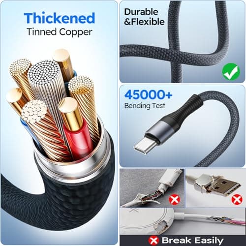 Cruise Essentials 2026, 3 in 2 Multi Charging Cable for iPhone Watch Charger/iPhone 17/IP, iWatch Charger, Travel Camping Essentials Compatible with iWatch 11-2/Ultra/iPhone 17-8,Car (2Pack,5FT) - Thumbnail 4