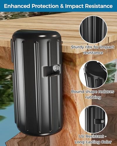 Dock Bumpers, Boat Dock Bumpers for Docking, Fenders Guards for Docking Marine-Grade Straight Dock Edge & Side, UV-Resistant, Vertical Protection, Includes Mounting Hardware - 2 Pack - Thumbnail 4