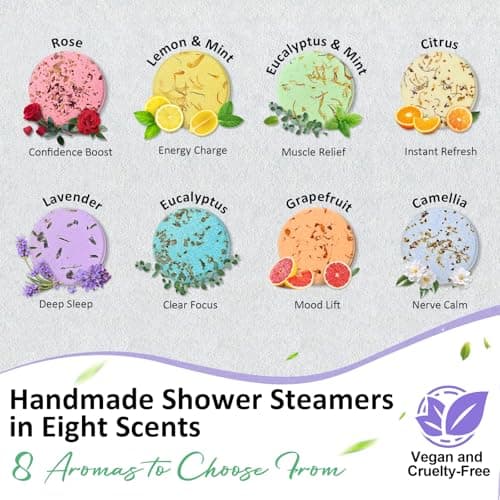 Shower Steamers Aromatherapy Birthday Gifts for Women - 8 Pcs Mothers Day Gifts for Mom Wife Daughter Grandma, Self Care with Natural Essential Oils Relaxation Home Spa Gift Set (Cream White) - Thumbnail 6