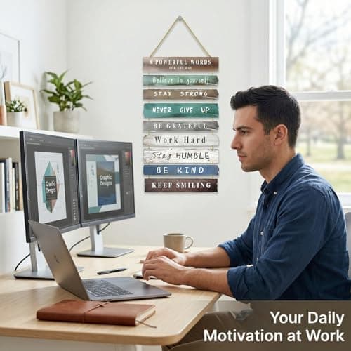 VDOR Inspirational Wall Art 8-Panel Wood Signs 12x24 for Office Home Decor - Thumbnail 3