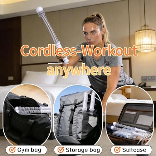 Adjustable Ropeless Battle Ropes for Home Gym for Men & Women, Quiet Air Resistance Heavy Duty Cordless Battle Rope,Exercise Ropes with Variable Resistance, Strength & Low-Impact Cardio for HIIT - Thumbnail 6