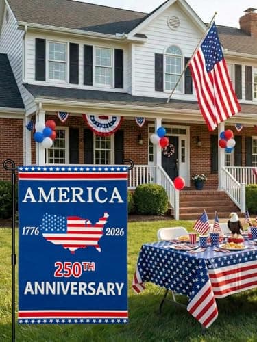250 Anniversary USA Flag Garden Flags for Outside Double-Sided Patriotic Banner 12x18 Inch Yard Decor, Flag Only - Thumbnail 4