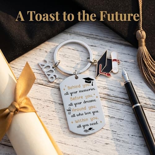 Hyloxs 2026 Graduation Keychain, Bulk Party Favors Souvenir for High School and College Students, Inspirational Gift for Him or Her (Silver-With You) - Thumbnail 5