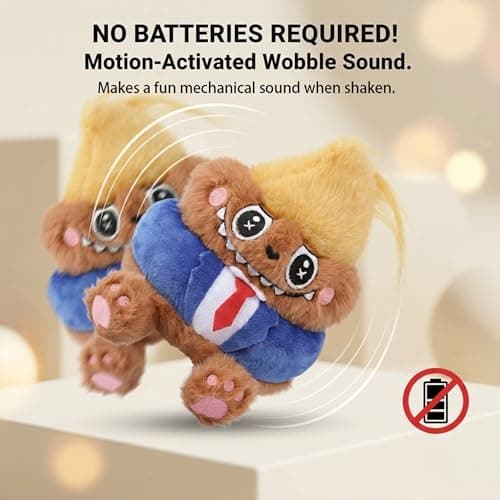 jaycos Funny Iconic Parody Plush Dog Toy - 6" Interactive Shaking Wobble Sound Toy, Durable Stuffed Pet Toy with Detachable Keychain for Small & Medium Dogs - Thumbnail 3