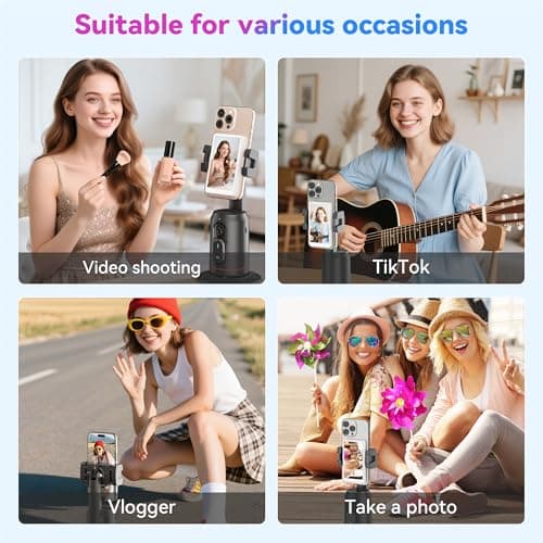 Nenong Vlog Selfie Monitor Screen Pro, Built-in Speaker and 360° Smart Face Tracking Tripod, 4.8" Rear Camera Display 4K 60fps, Portable Vlog Tool for Creators - Thumbnail 5