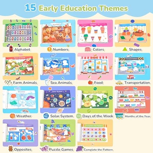 JoyCat Preschool Busy Book for Toddlers 3-5, Learning Activities, Educational Sensory Toys, Autism Learning Material, Back to School, Birthdays Presents for Boys Girls - Thumbnail 3